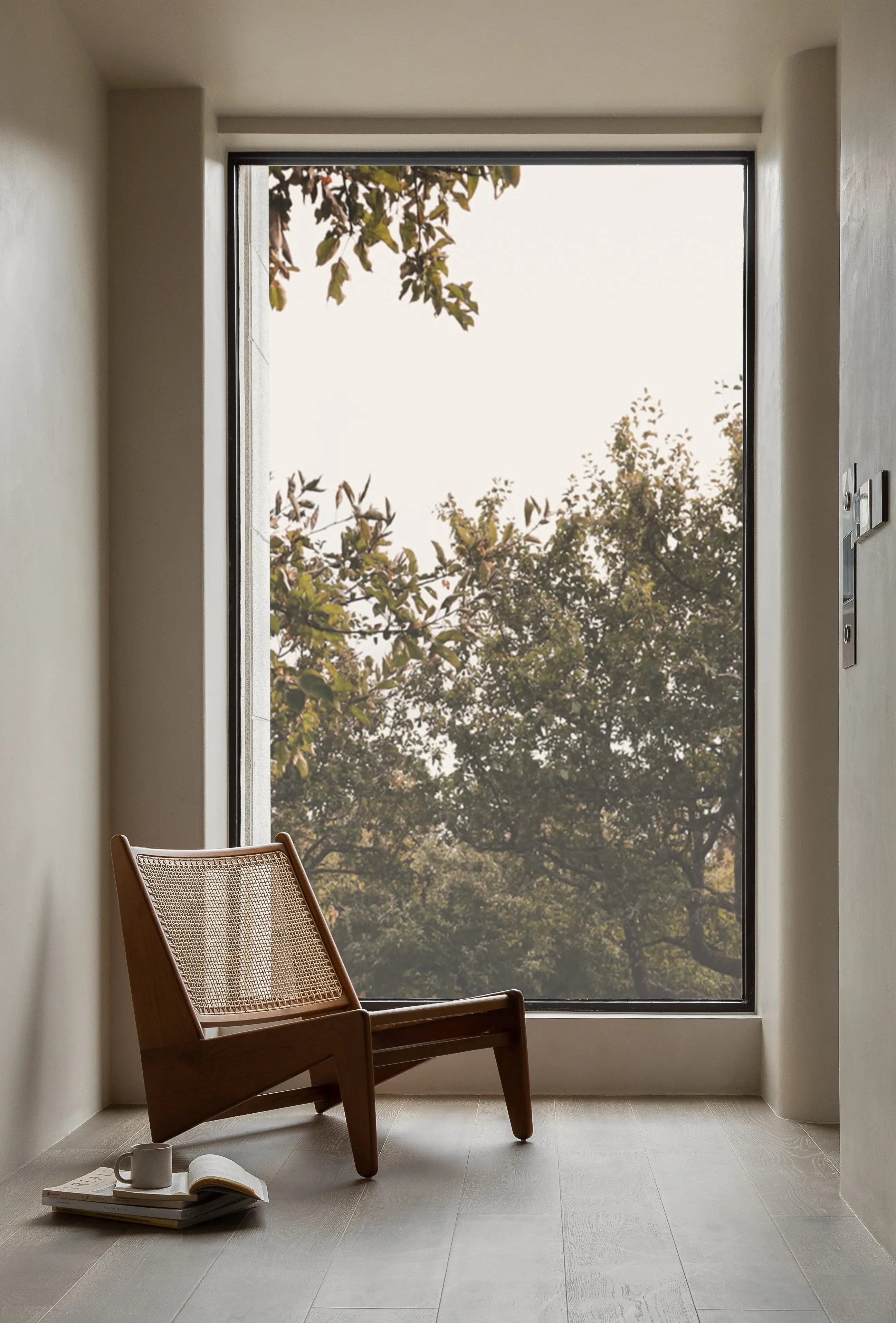 Sunlit interior with potted greenery in a window | Jake Aspinwall Design