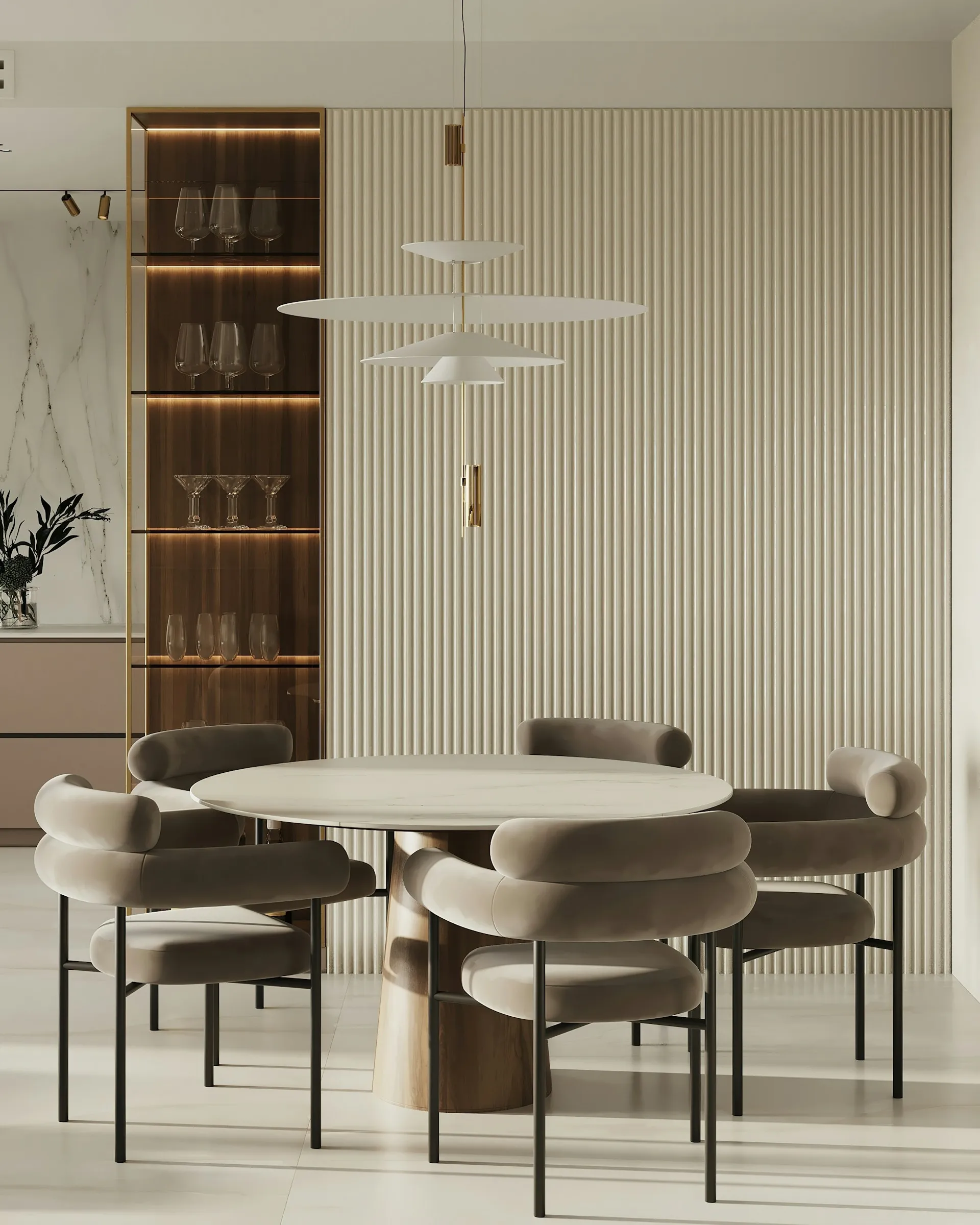 Photo depicting interior design of modern dining room | Jake Aspinwall Design, Bainbridge Island